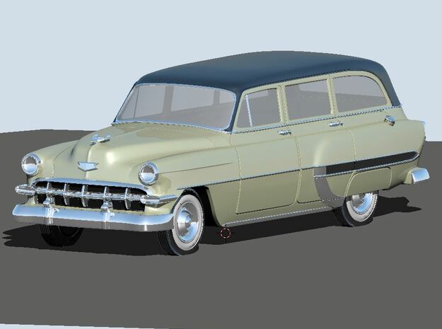 1954 Chevy Wagon Bel-air (2) N Scale Vehicles in Tan Fine Detail Plastic