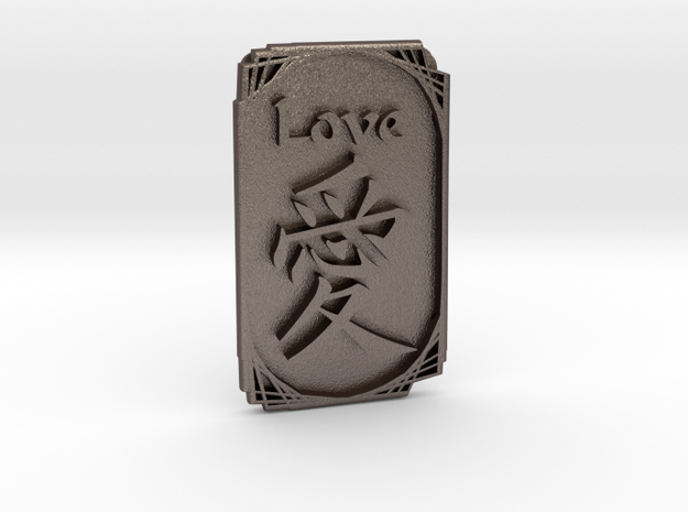 Love-Ornament in Polished Bronzed-Silver Steel