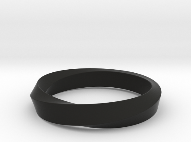  iRiffle Mobius Narrow Ring  I (Size 6.5) in Black Natural Versatile Plastic