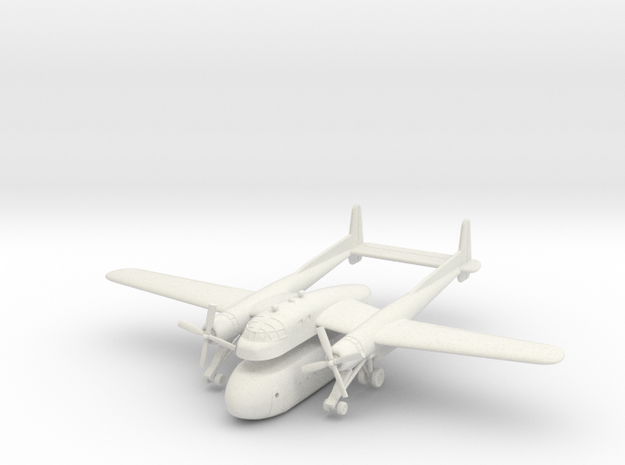 1/285 (6mm) Fairchild XC-120 Packplane (wheels) in White Natural Versatile Plastic