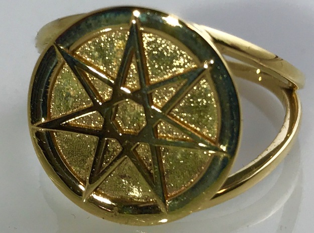 Fairy Star Ring in Polished Brass: 7 / 54