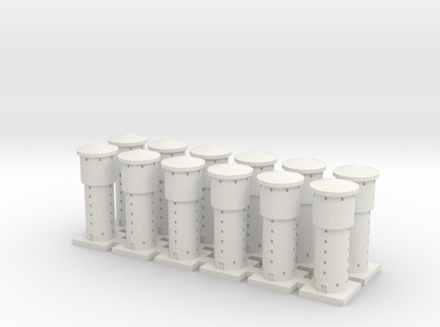 Water Tower x12 in White Natural Versatile Plastic