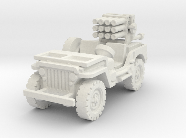 Jeep with 107mm MLR 1/76 in White Natural Versatile Plastic
