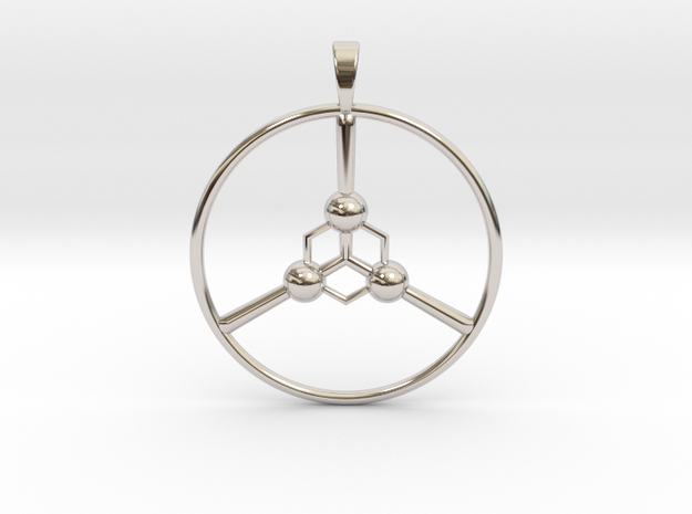 Peace Pendant in Rhodium Plated Brass