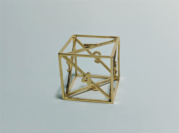 Air - d6 in 18k Gold Plated Brass