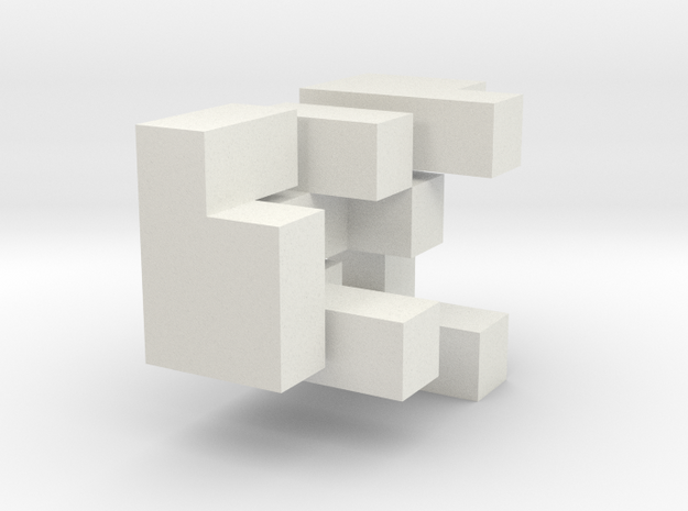 3D Puzzle Cube in White Natural Versatile Plastic