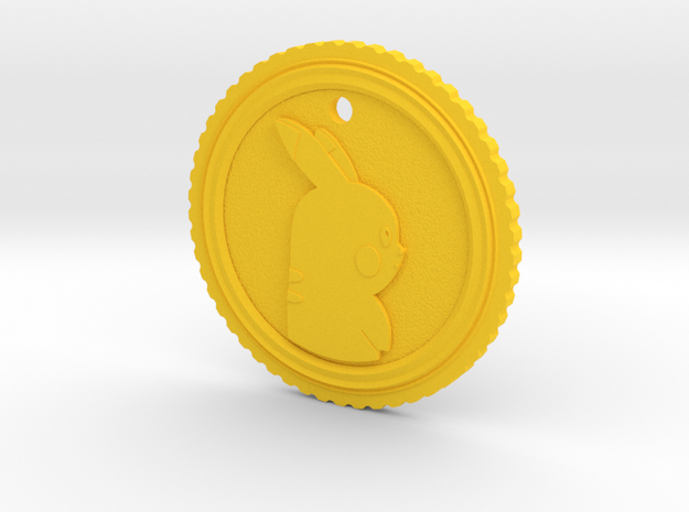 PokeCoin Pendant in Yellow Processed Versatile Plastic