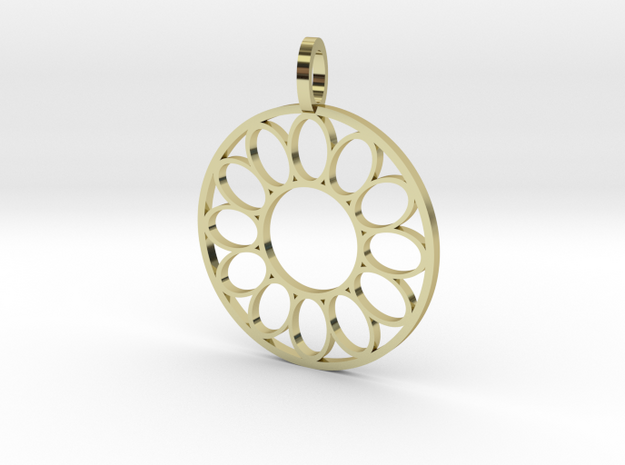 ring of ovals pendant in 18k Gold Plated Brass