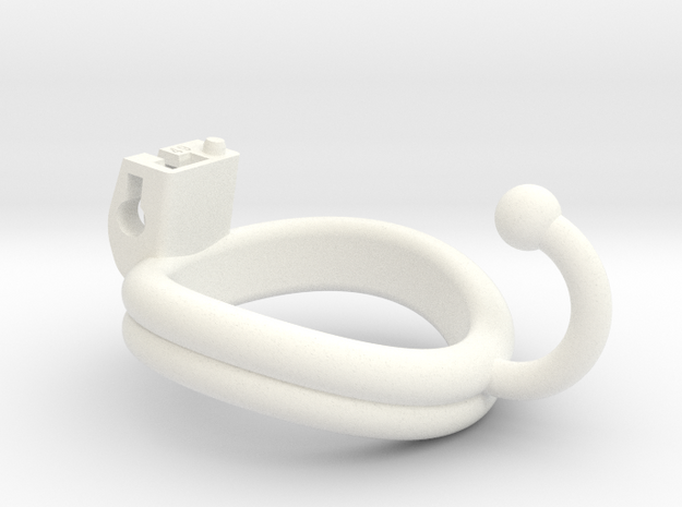 Cherry Keeper Ring - 49mm Double w Ball Hook in White Processed Versatile Plastic