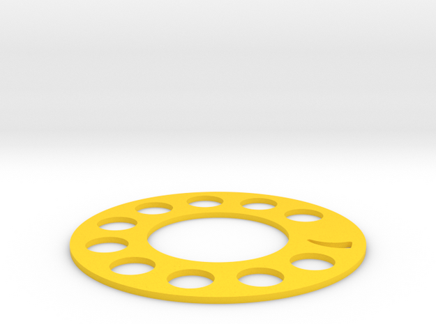 old telephone dial coaster in Yellow Processed Versatile Plastic