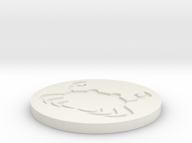 zodiac cancer coin d2 in White Natural Versatile Plastic