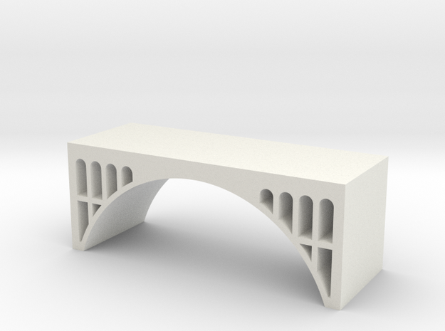 Dual Track Arch Bridge - Zscale in White Natural Versatile Plastic