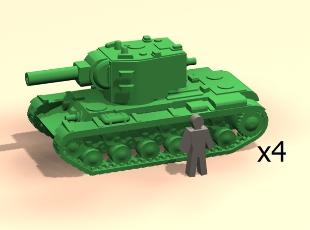 6mm KV-2 tanks in Tan Fine Detail Plastic