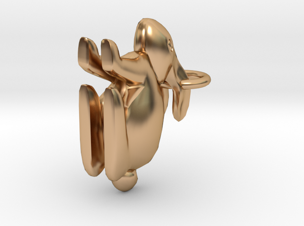 simple Rabbit in Polished Bronze