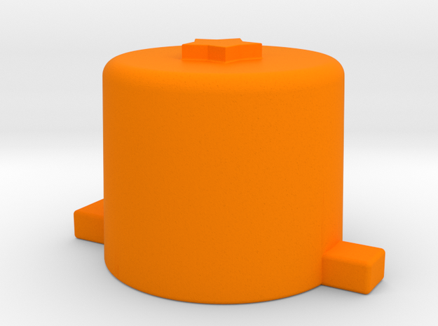 One star button  in Orange Processed Versatile Plastic