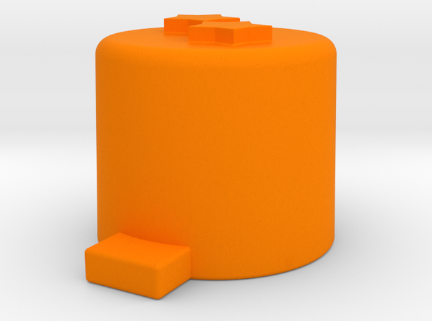 Two star button in Orange Processed Versatile Plastic