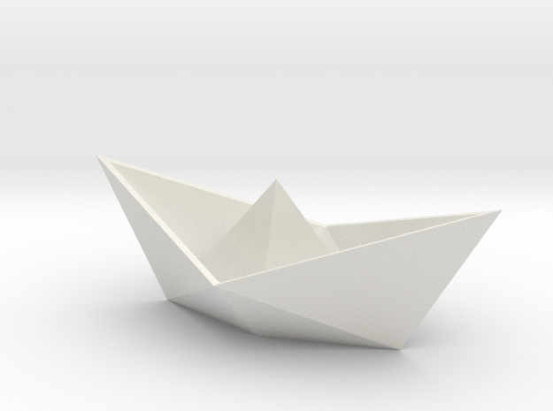 Origami boat in White Natural Versatile Plastic