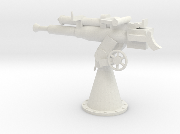 1/24 Scale 3 Inch 23 Cal AA Gun in White Natural Versatile Plastic