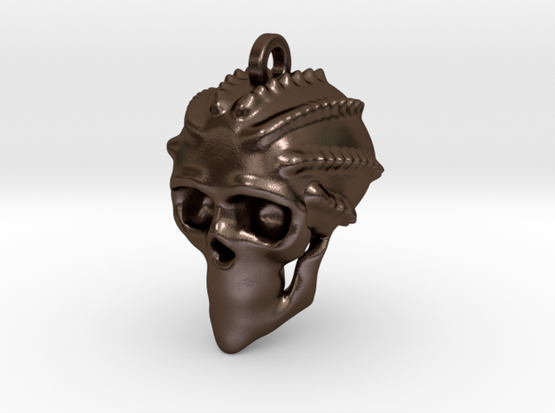 Crudd Skull Keychain/Pendant in Polished Bronze Steel