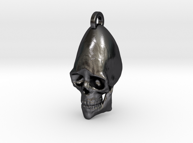 Bavarian Skull Keychain/Pendant in Polished and Bronzed Black Steel