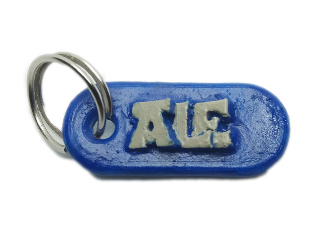 ALE Personalized keychain embossed letters in White Natural Versatile Plastic