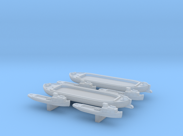 Barges and Launches in Smoothest Fine Detail Plastic: 1:1250