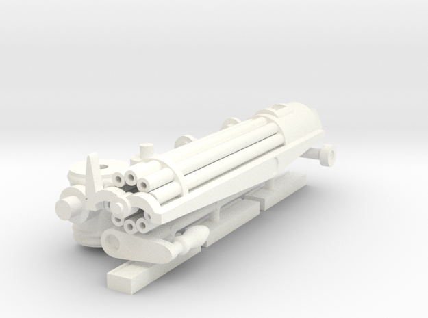 GATLING CANNON MOUNTED  in White Processed Versatile Plastic