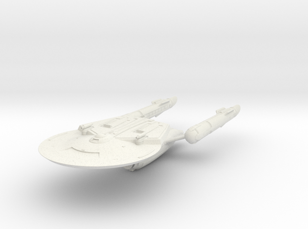 Federation Class  BattleCruiser 5.2" long in White Natural Versatile Plastic