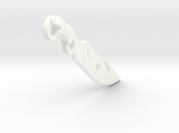 Hunter Knife Pendant in White Processed Versatile Plastic