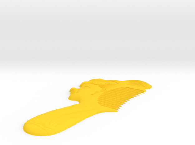 Hair comb in Yellow Processed Versatile Plastic