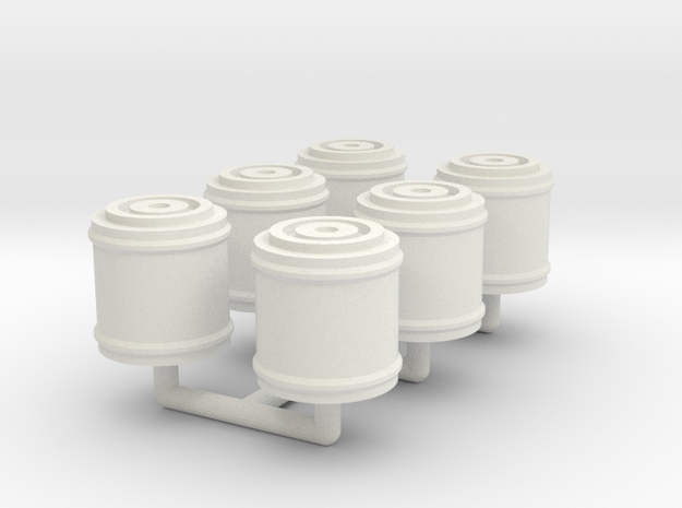 Konami Eagle - Nuclear Waste Canisters (6x sprue) in White Natural Versatile Plastic