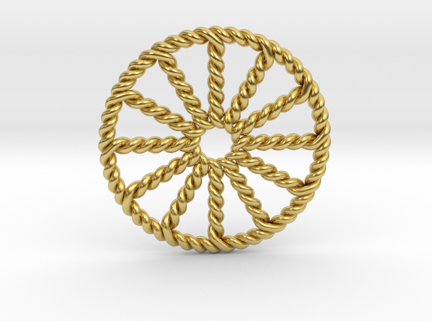 Twisted Zodiac Wheel in Polished Brass