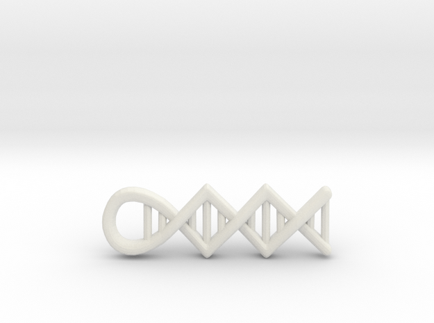 DNA pendant in White Natural Versatile Plastic