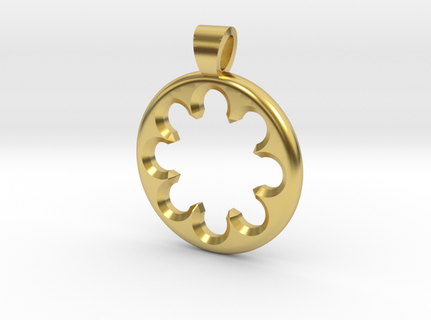 Rosette type 1 [pendant] in Polished Brass