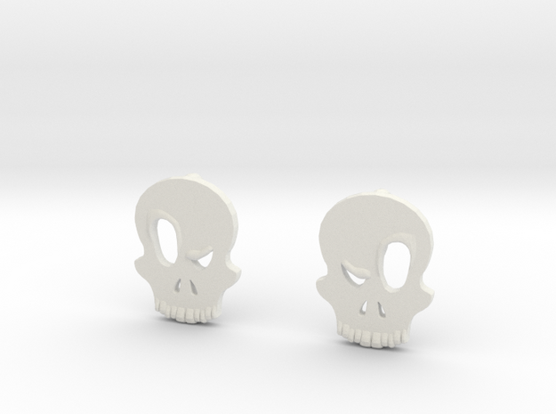 Eyebrow Skull Earrings in White Natural Versatile Plastic