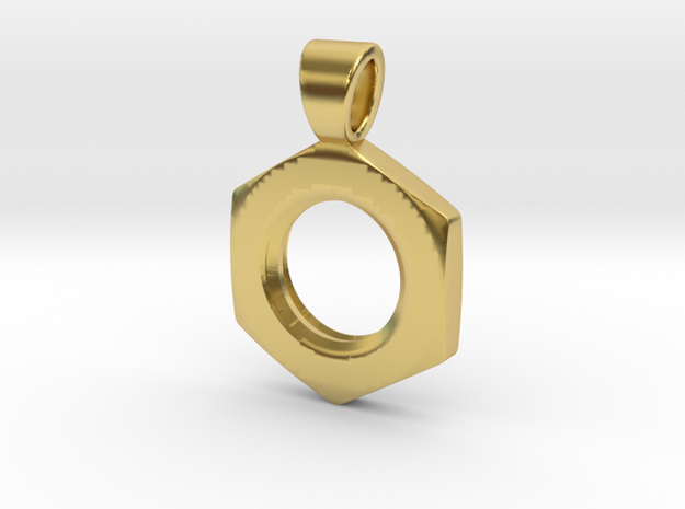 Nut [pendant] in Polished Brass