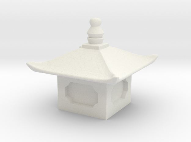 Japanese Pagoda/lantern figure top in White Natural Versatile Plastic: Extra Small