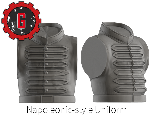 28mm Heroic scale Napoleonic British Uniform torso in Tan Fine Detail Plastic