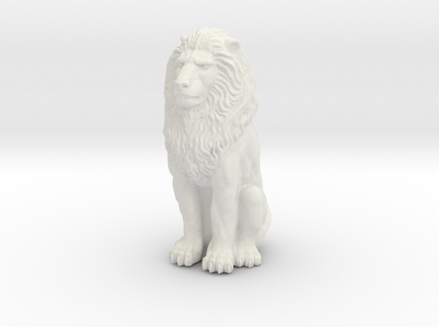 Lion - Seated 1:48 in White Natural Versatile Plastic