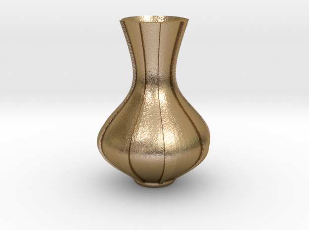Modern Vase in Polished Gold Steel