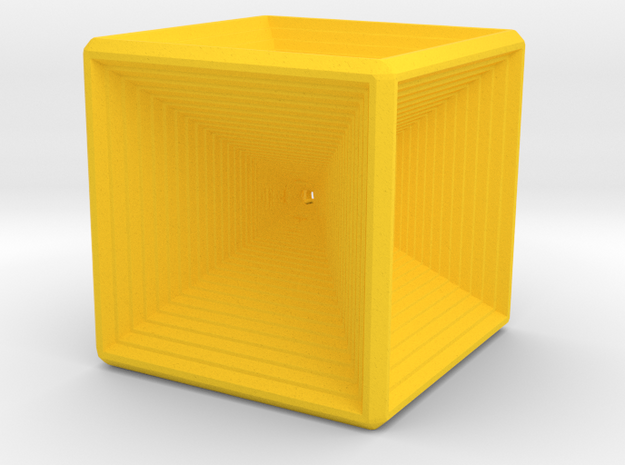 Infinity cube in Yellow Processed Versatile Plastic