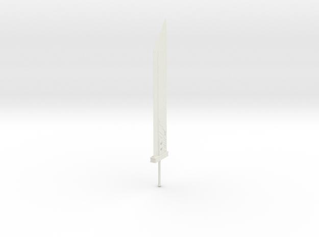 1/3rd Scale Cloud Buster Sword in White Natural Versatile Plastic