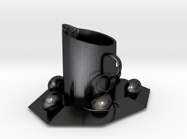 Rocket cup in Polished and Bronzed Black Steel