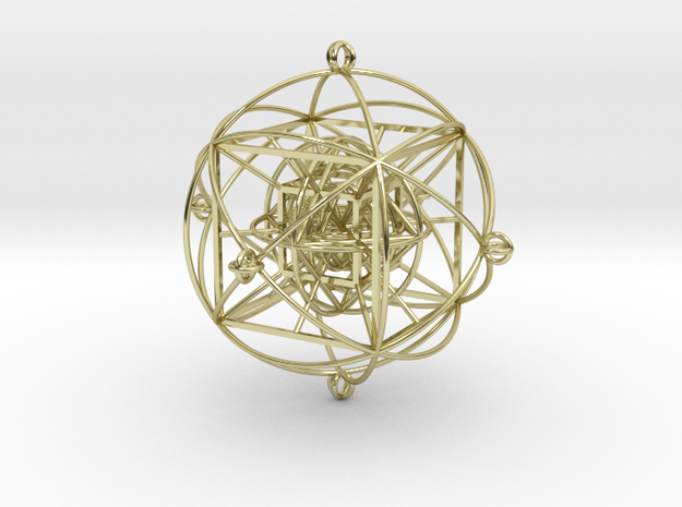 Unity Sphere (yin) in 18k Gold Plated Brass