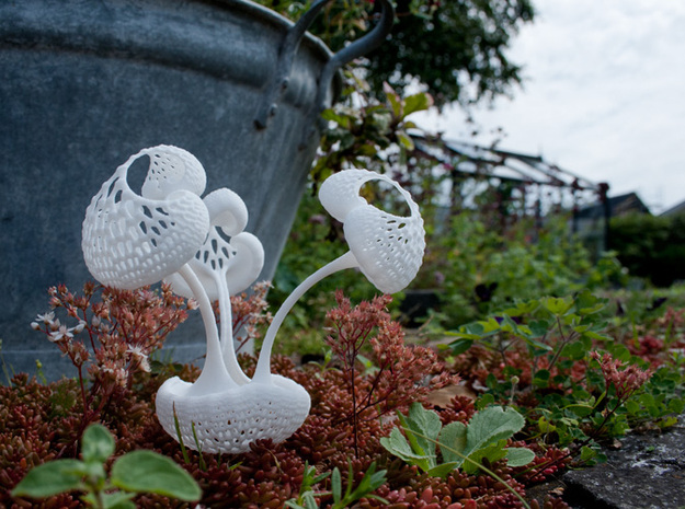 Tri-fid - Sierpinsky Flower - WITH EXTREME FRACTAL in White Natural Versatile Plastic