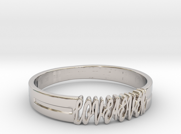 Love Forever Ring 3D Model STL KTkaRAJ in Rhodium Plated Brass