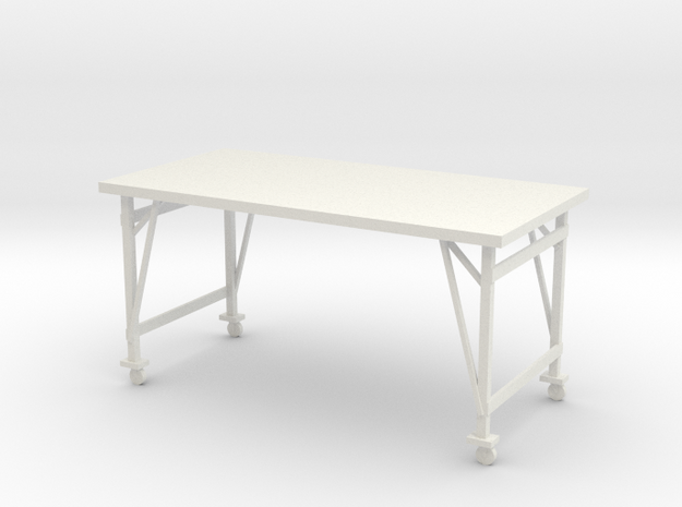 1:24 Industrial Table in White Natural Versatile Plastic