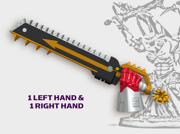 2x Boneripper Swords - Demon Lord Weapons (L&R) in Tan Fine Detail Plastic