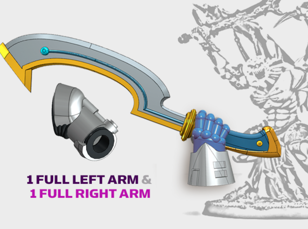 2x Kopech Swords - Demon Lord Weapons w/Arms in Tan Fine Detail Plastic