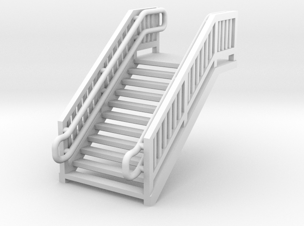 N Scale Steel Station Stairs 13.75mm in Tan Fine Detail Plastic